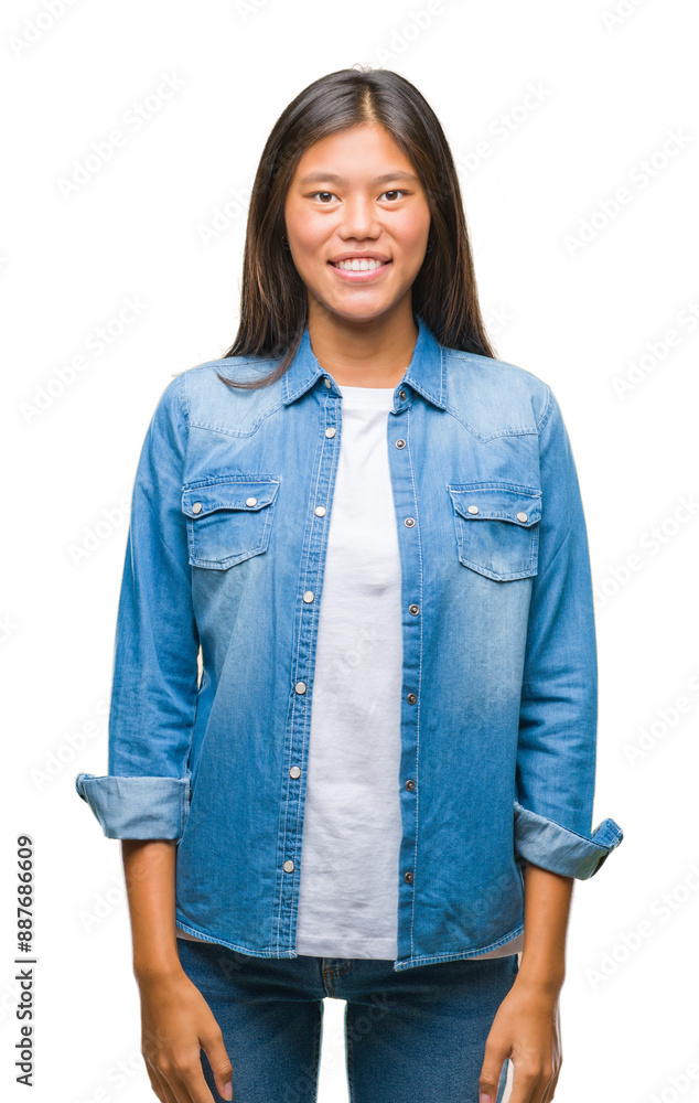 Young asian woman over isolated background with a happy and cool smile on face. Lucky person. Young asian woman over isolated background with a happy and cool smile on face. Lucky person.