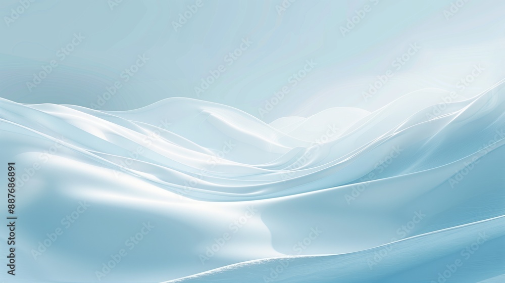 Snow mountains on a light blue background with curved lines depicting light reflection. Snow mountains on a light blue background with curved lines depicting light reflection.