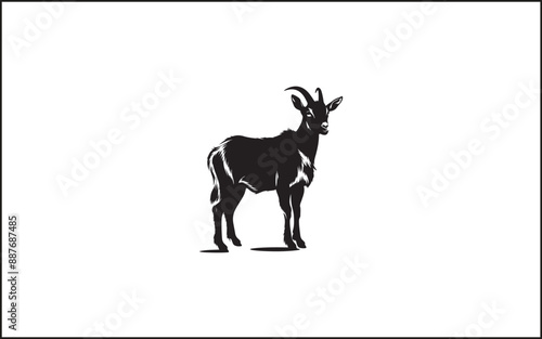 Wallpaper Mural Premium Vector | Simple goat silhouette vector in isolated white background Goat silhouettes set, large pack of vector silhouette design, isolated white background Torontodigital.ca