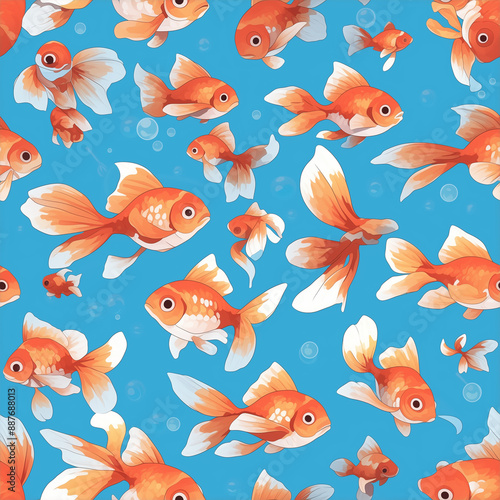アニメ風の金魚パターン © sankakuten
