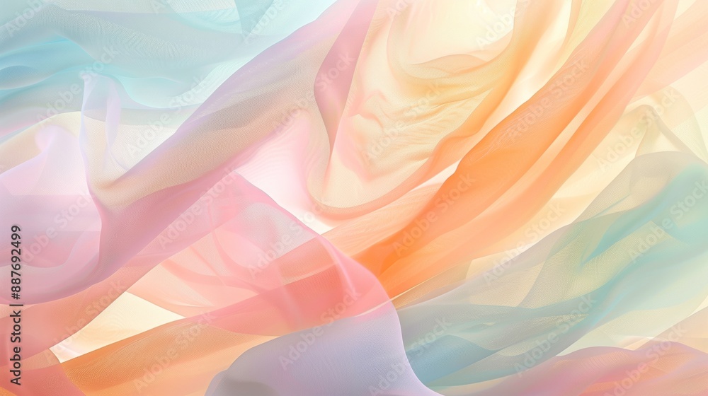 Abstract shapes in pastel colors, resembling soft petals or ribbons. Abstract shapes in pastel colors, resembling soft petals or ribbons.