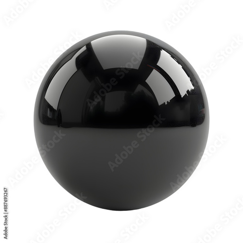 black glass beads colorful glass ball isolated on transparent background.