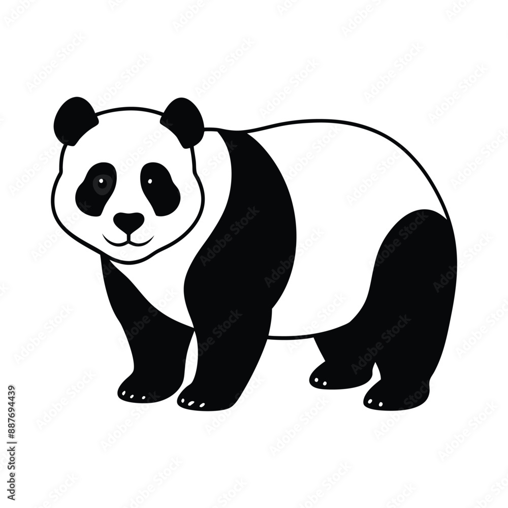 Panda Silhouette Vector illustration Panda Silhouette Vector illustration