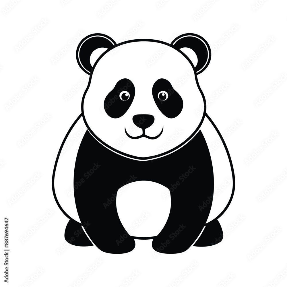 Panda Silhouette Vector illustration Panda Silhouette Vector illustration