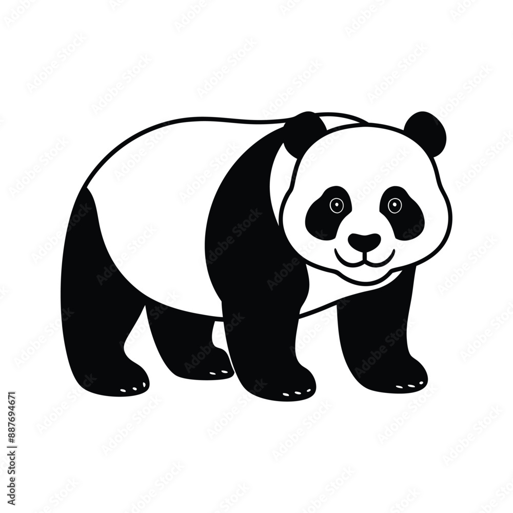 Panda Silhouette Vector illustration Panda Silhouette Vector illustration