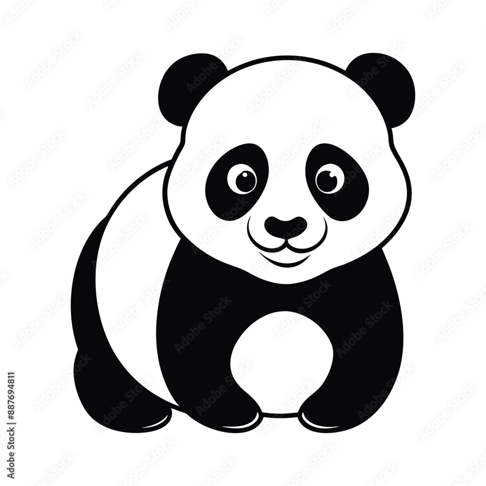 Panda Silhouette Vector illustration Panda Silhouette Vector illustration