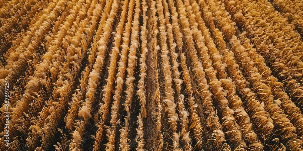 Aerial View of a Golden Wheat Field After Harvest Aerial View of a Golden Wheat Field After Harvest