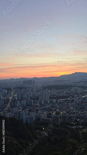 용마산 중랑구 노을 일몰
