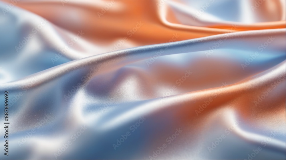 Obraz premium Wavy abstract surface. close-up fabric smooth shiny texture appe