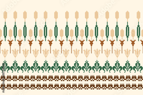 Beautiful seamless cross stitch pattern.geometric ethnic oriental pattern traditional background.Aztec style,abstract,vector,illustration.design for texture,fabric,clothing,wrapping,decoration,carpet.