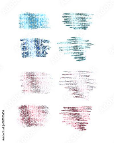 Grunge texture chalks. Hand drawn colored chalks strokes on white background. Vector illustration