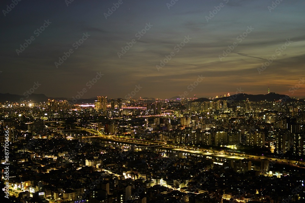 Fototapeta premium 용마산 중랑구 노을 일몰