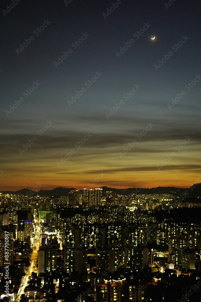 Fototapeta premium 용마산 중랑구 노을 일몰