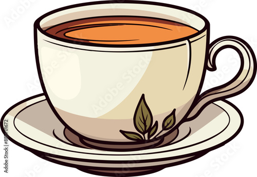 teacup vector illustration isolated on transparent background. 
