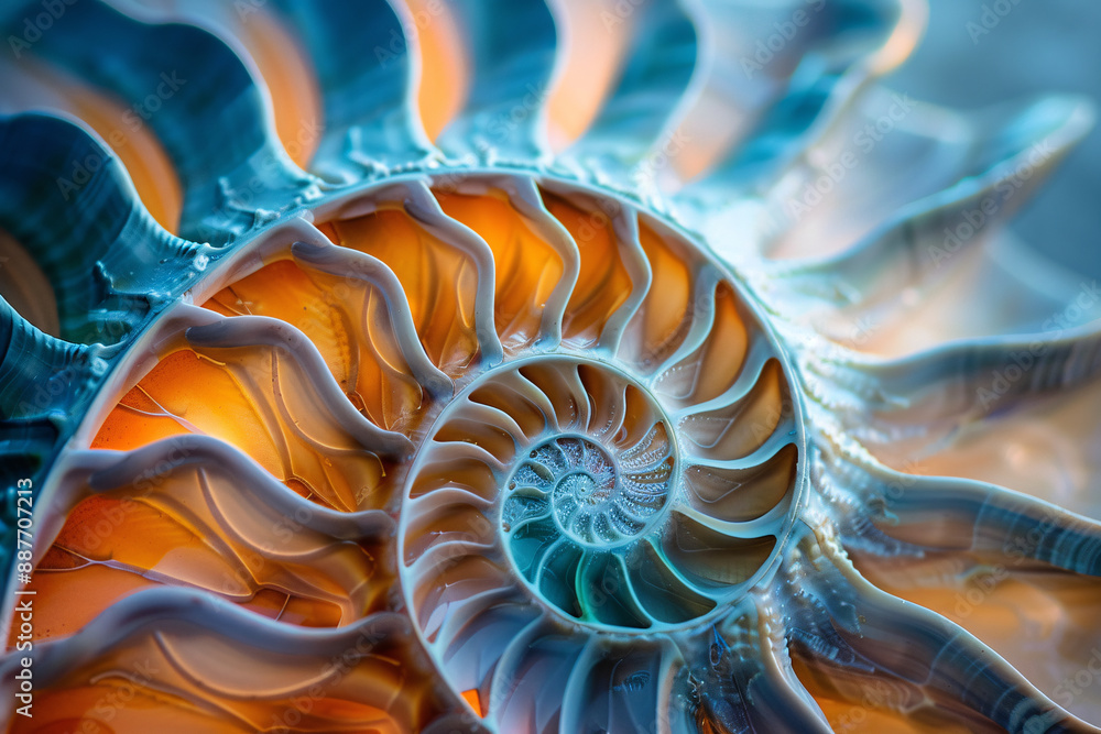 a close up of a nautilus shell a close up of a nautilus shell