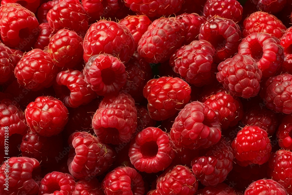 Ripe red raspberries close-up. Beautiful simple AI generated image in 4K, unique. Ripe red raspberries close-up. Beautiful simple AI generated image in 4K, unique.
