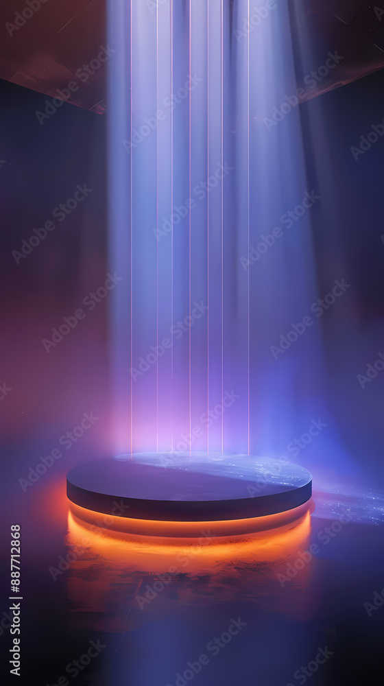 custom made wallpaper toronto digitalRound podium, filled with smoke