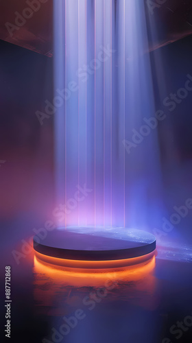 Wallpaper Mural Round podium, filled with smoke Torontodigital.ca