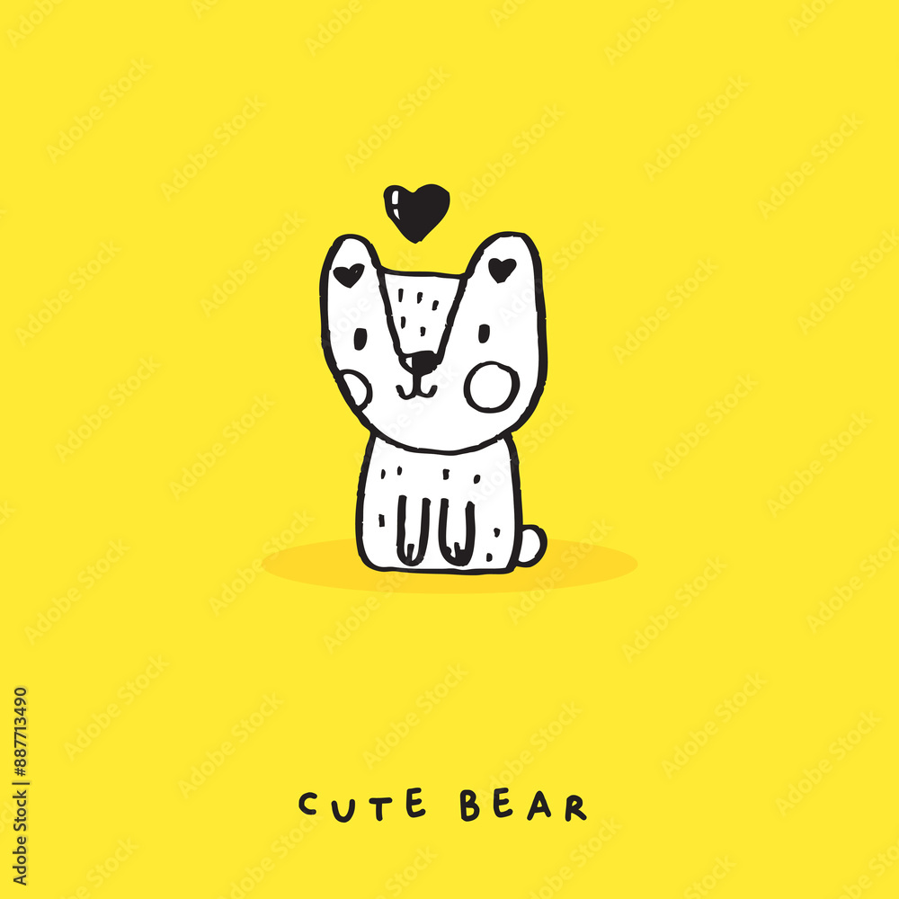 Hand drawing doodle cute bear vector illustration for t-shirt ,card, poster design for kids. Vector illustration design for fashion fabrics, textile graphics, prints, Cute bear cartoon Hand drawing doodle cute bear vector illustration for t-shirt ,card, poster design for kids. Vector illustration design for fashion fabrics, textile graphics, prints, Cute bear cartoon