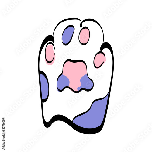 Vector illustration of a cute cat paw. Cat paw for logo.