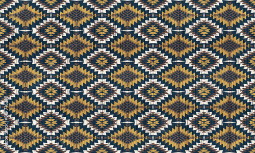 American tribal ethnic native pattern.Traditional Navajo,Aztec,Apache,Southwest and Mexican style fabric pattern.Abstract vector motifs pattern.For fabric,clothing,blanket,carpet,woven,wrap,decoration