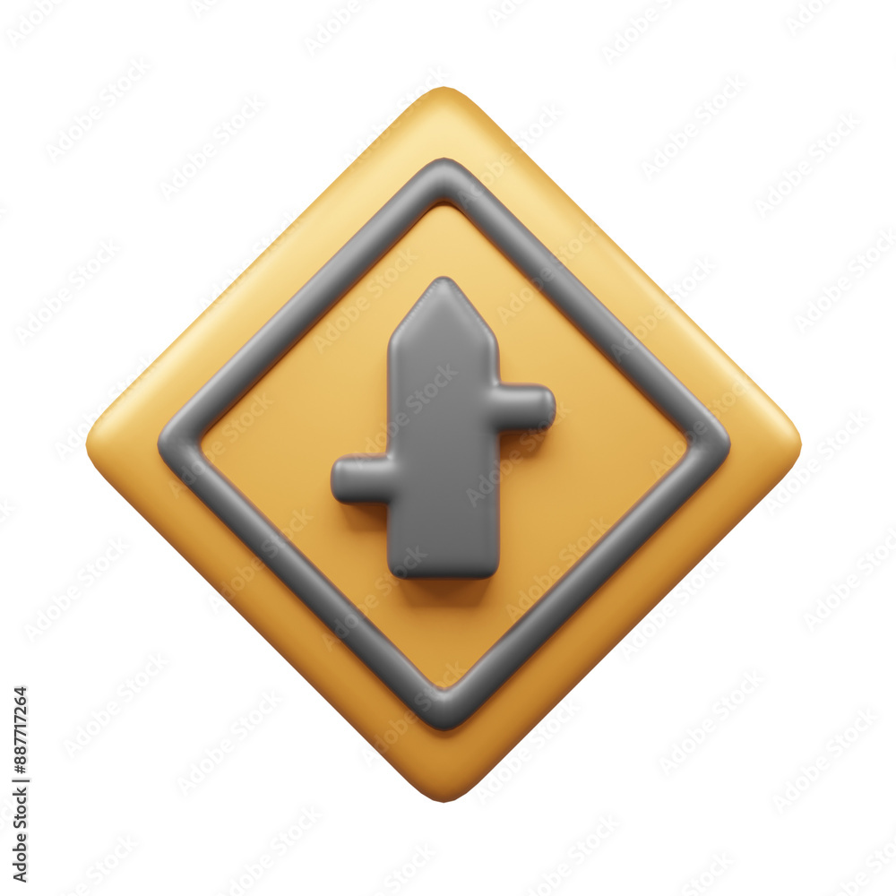 Obraz premium Traffic Sign And Symbol 3D Icon or Road sign 3d icon