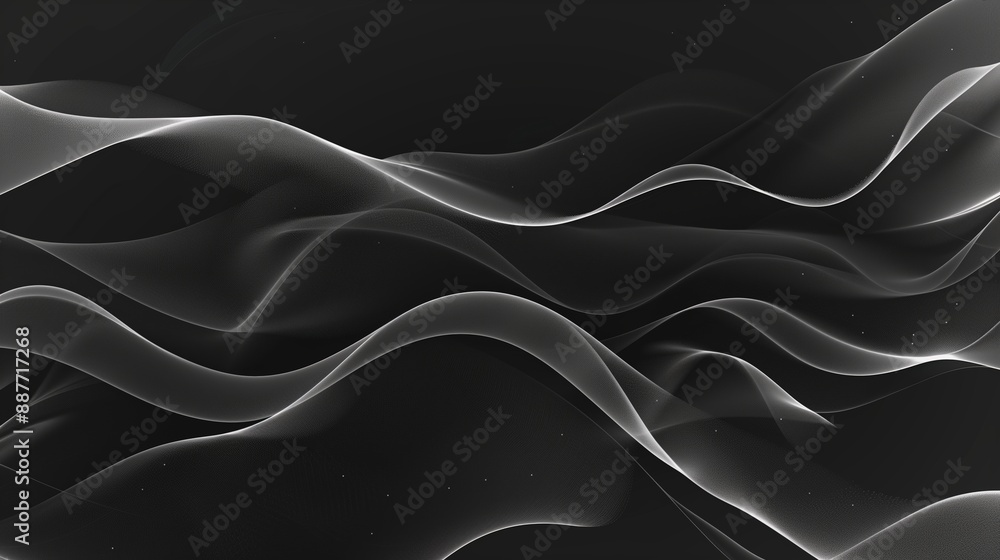 Obraz premium White vector line art on a black background.