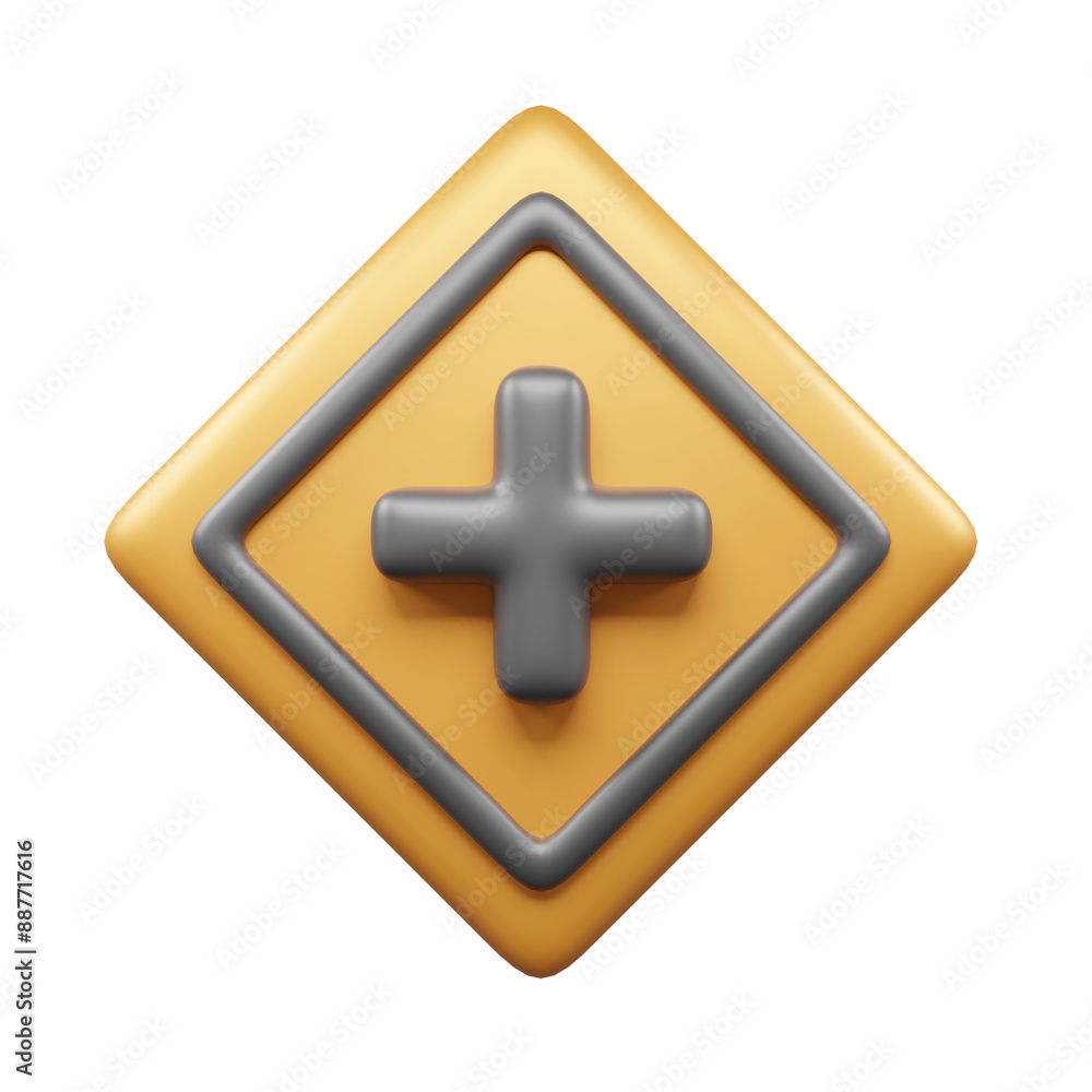 Obraz premium Traffic Sign And Symbol 3D Icon or Road sign 3d icon