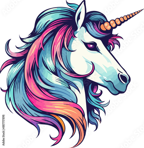 unicorn vector illustration isolated on transparent  background. 
