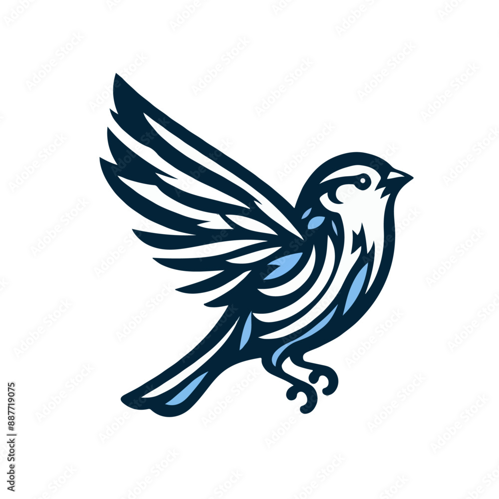 flat vector logo of sparrow. flat vector logo of sparrow.