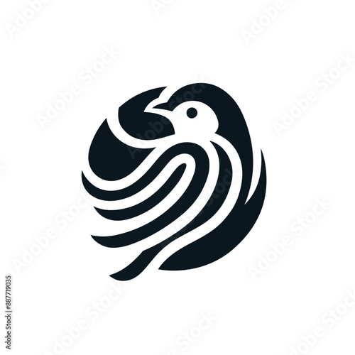 flat vector logo of sparrow. photo