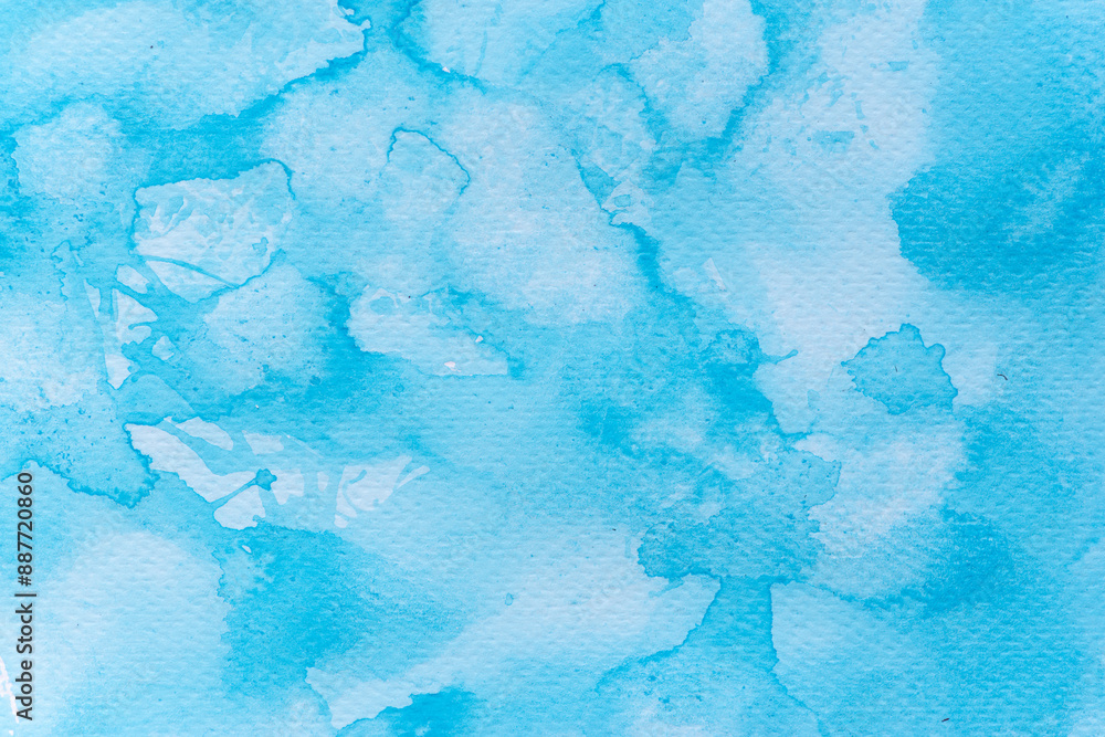 Obraz premium 青色の水彩絵の具の背景
