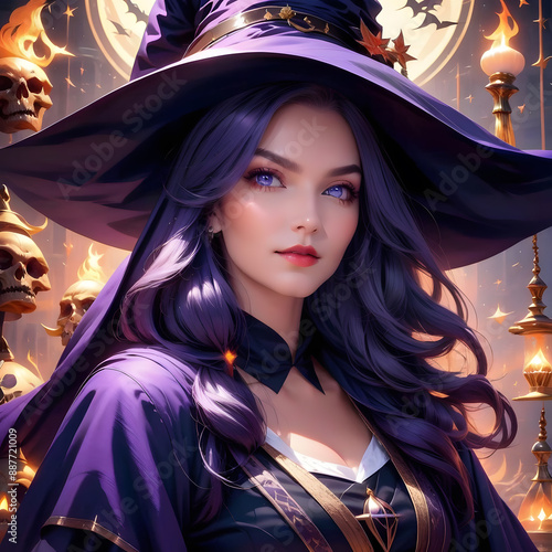 Witches with pointed hats, ai-generatet photo