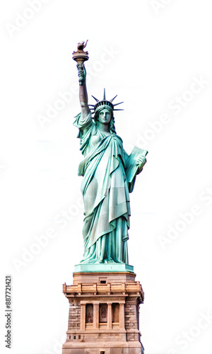 Wallpaper Mural The statue of liberty with her pedestal, New York City, USA - on Isolate white background Torontodigital.ca