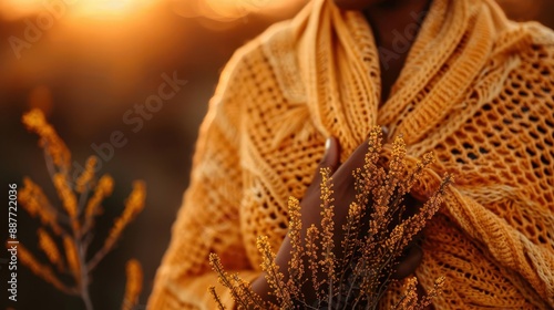 Ecofriendly fashion shoot in a lush, natural setting, spotlighting sustainable fabrics and earthconscious designs photo