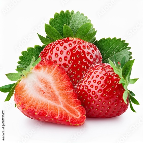Erbeeren Isoliert Ohne Hintergrund