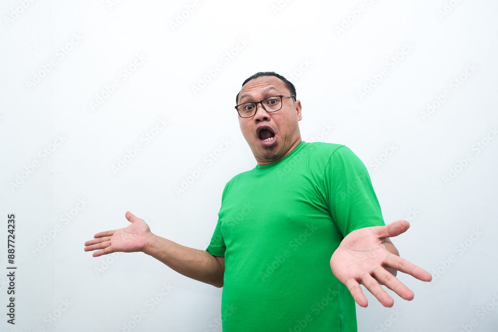 Wow, Funny face of Asian man. Shocked asian man isolate on white ...