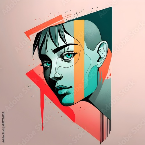 woman with lips and hair