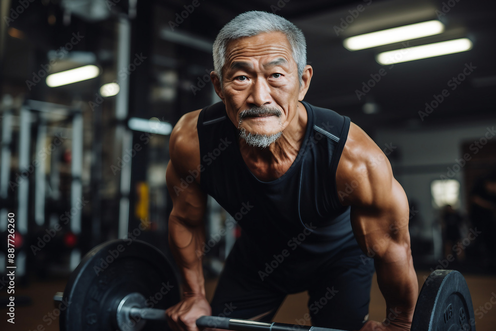 Beautiful elderly people attending gym having healthy lifestyle way of life, modern indoors sports space, Generative AI Beautiful elderly people attending gym having healthy lifestyle way of life, modern indoors sports space, Generative AI