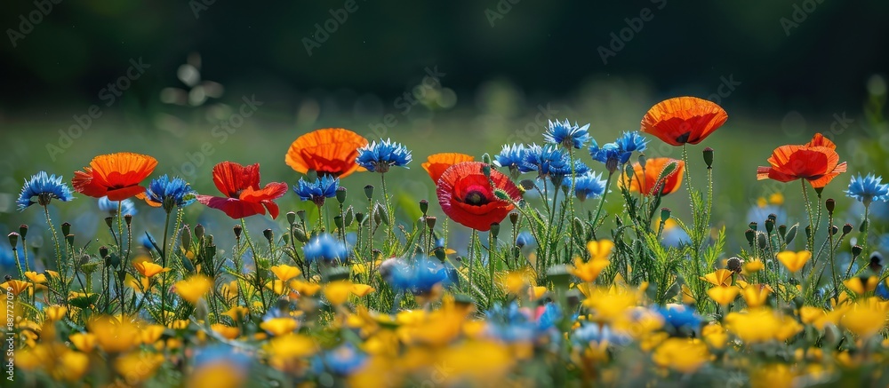 Obraz premium Poppy and Cornflower Meadow