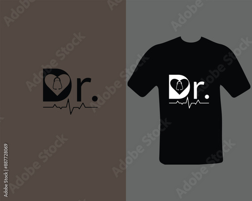 Dr. t-shirt design. doctor, practitioner,  t-shirt design template, speech.