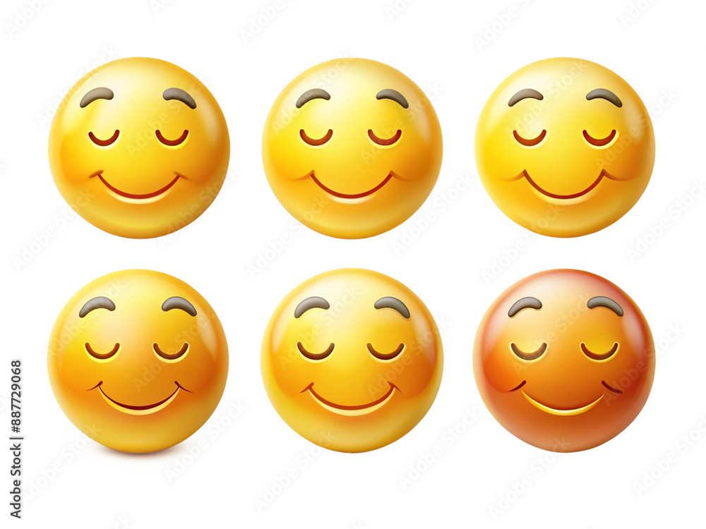 High Detailed Beautiful Emoji Expressions Icon Set on Transparent Background High Detailed Beautiful Emoji Expressions Icon Set on Transparent Background