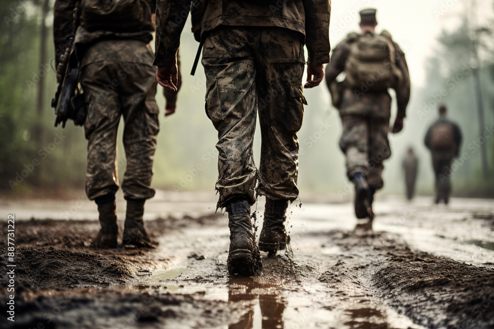 AI generated picture photo of confident soldier in camouflage AI generated picture photo of confident soldier in camouflage