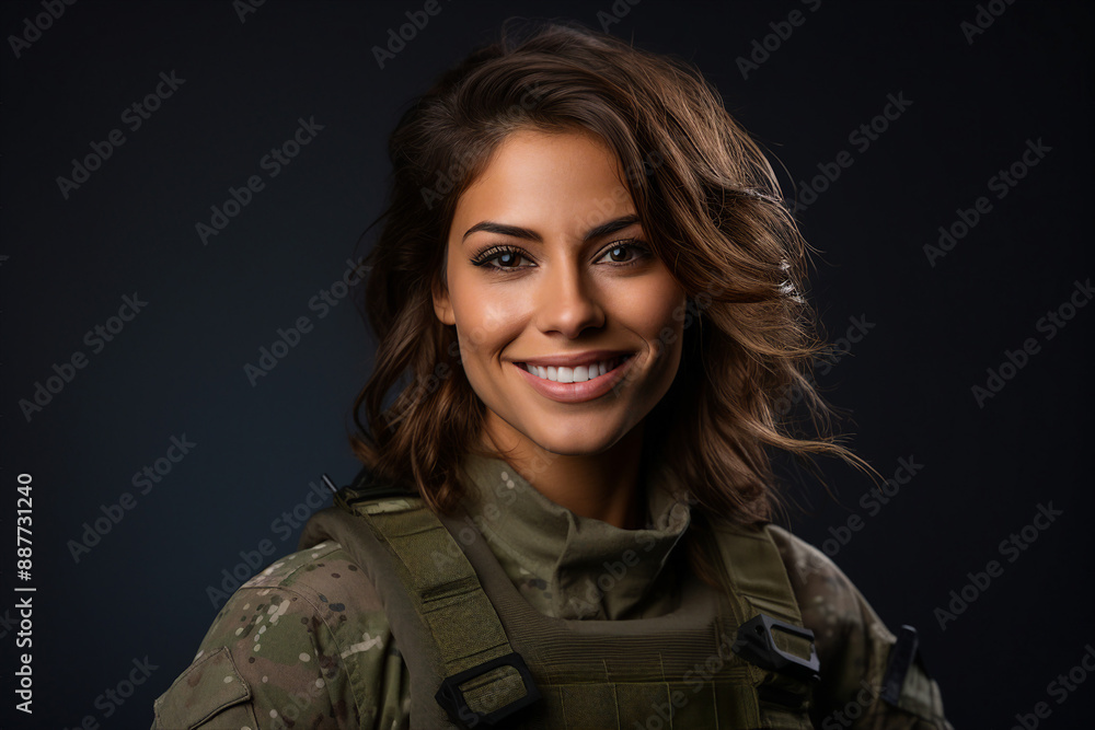 Generative AI illustration of soldier in uniform in the army Generative AI illustration of soldier in uniform in the army