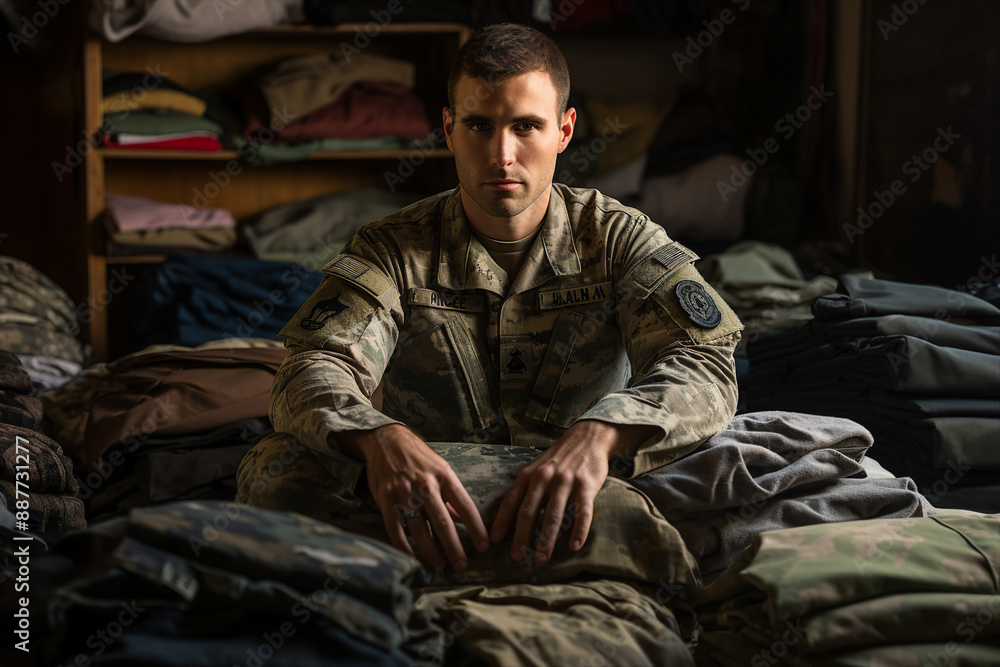 People in military camouflage uniforms generative AI People in military camouflage uniforms generative AI