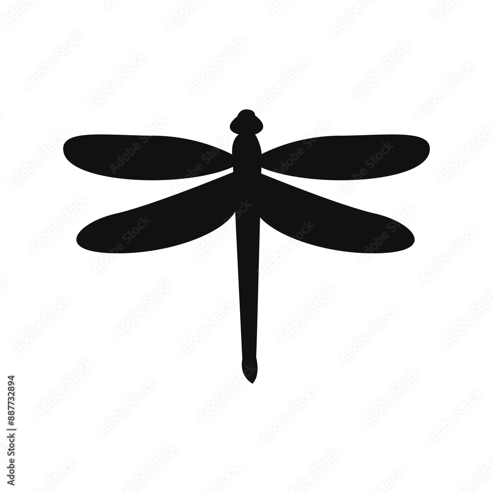 Dragonfly icon silhouette isolated on transparent background Dragonfly icon silhouette isolated on transparent background