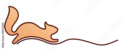 The symbol of a red stylized squirrel.
