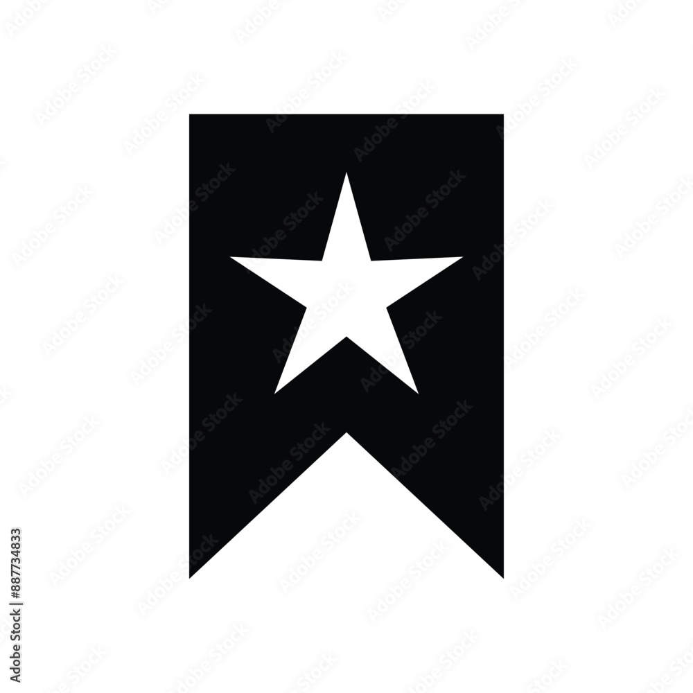 Flat icon bookmark ribbon. vector web bookmark ribbon with star icon. vector flag with star icon Flat icon bookmark ribbon. vector web bookmark ribbon with star icon. vector flag with star icon