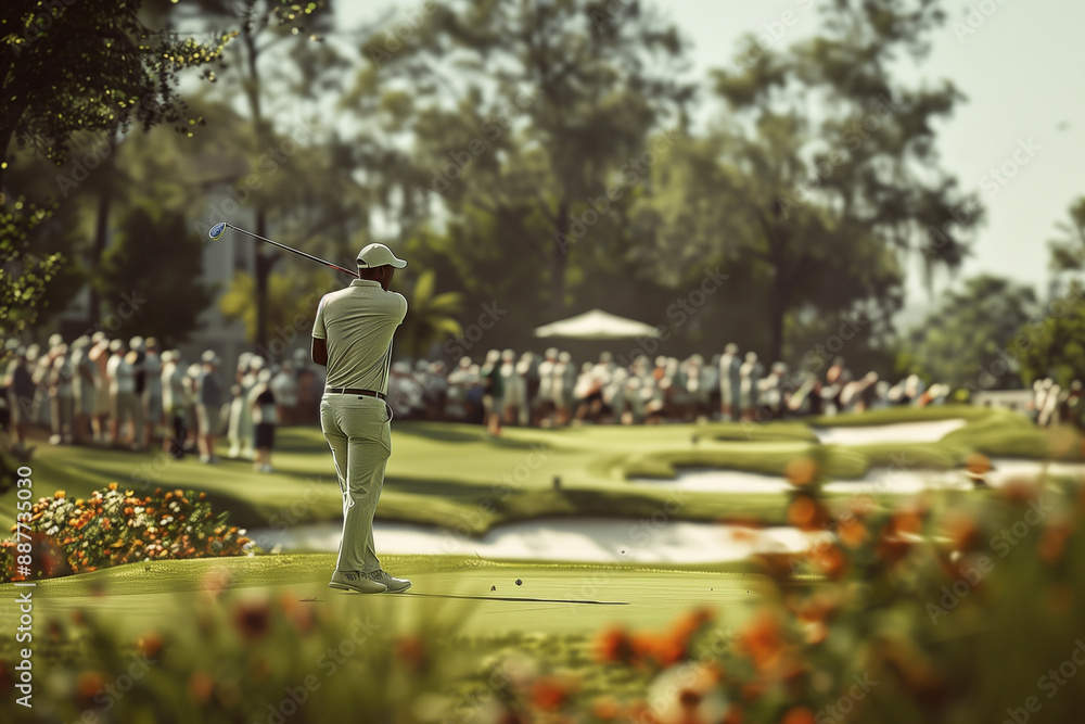 Fototapeta premium a golf player at a golf tournament