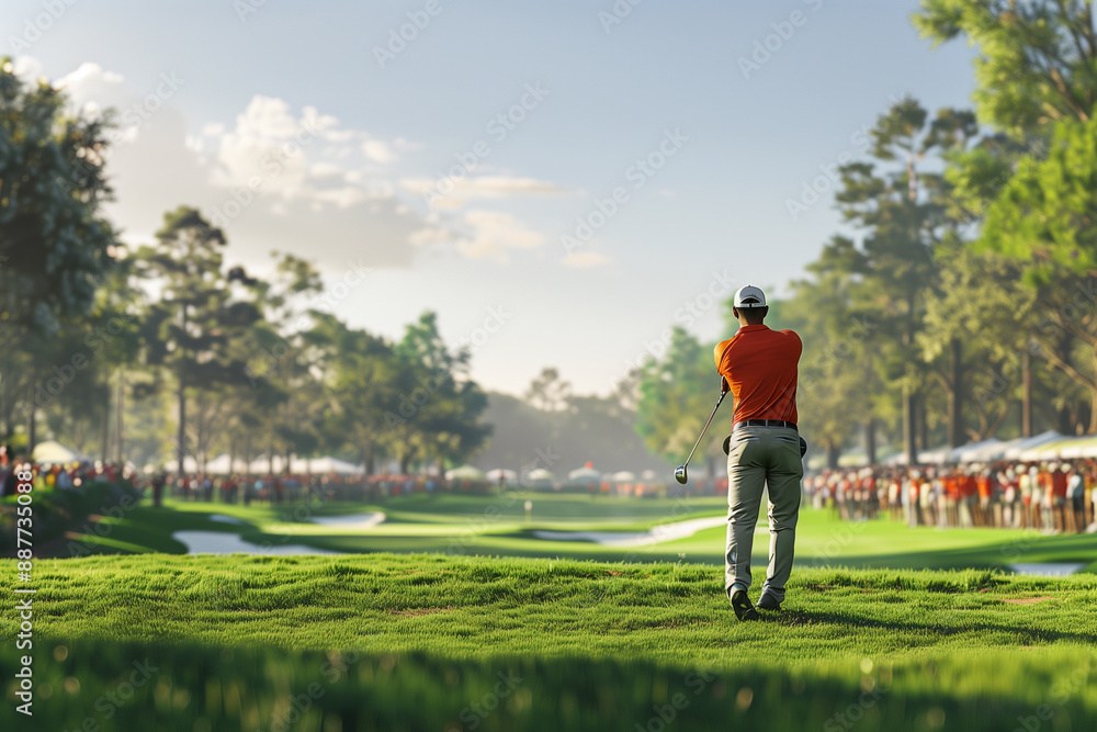 Fototapeta premium a golf player at a golf tournament